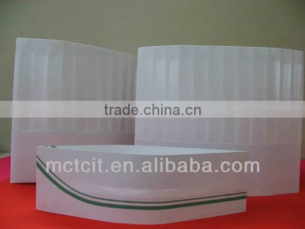 Eco-friendly disposable paper cook hat, white paper chef cap