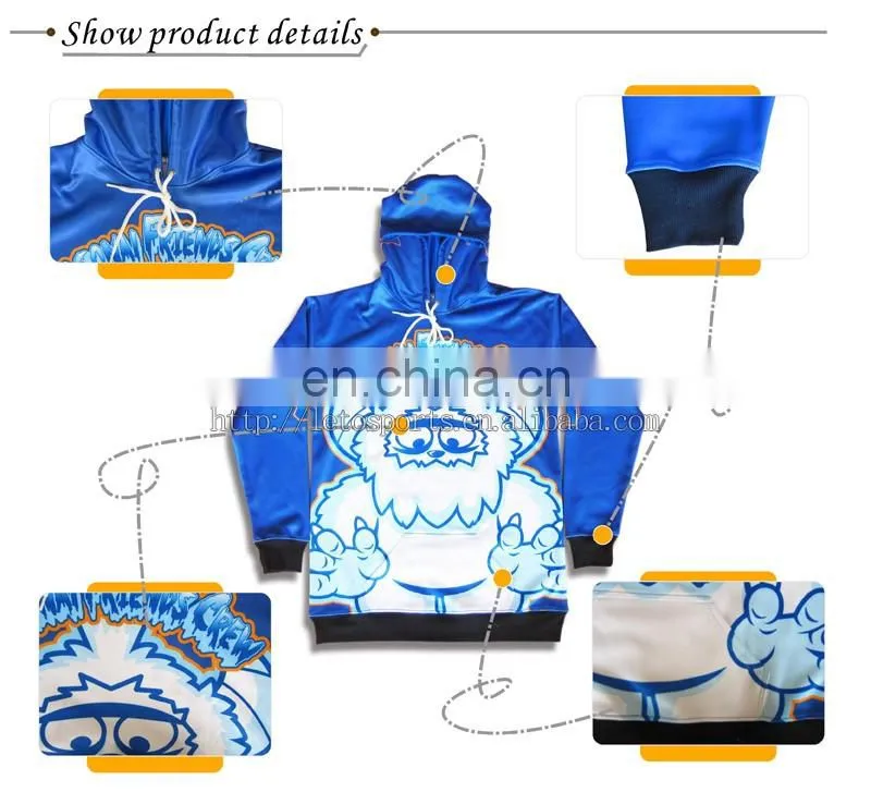 High quality factory price Customized 100% polyester Fleece sublimation Hoodies