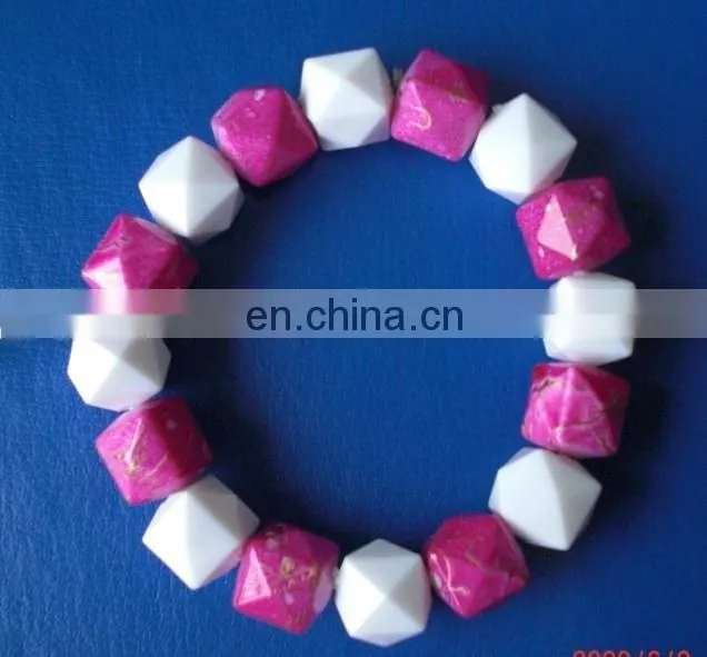tarina rose and heart handmade acrylic plastic beads bracelet CTL0523