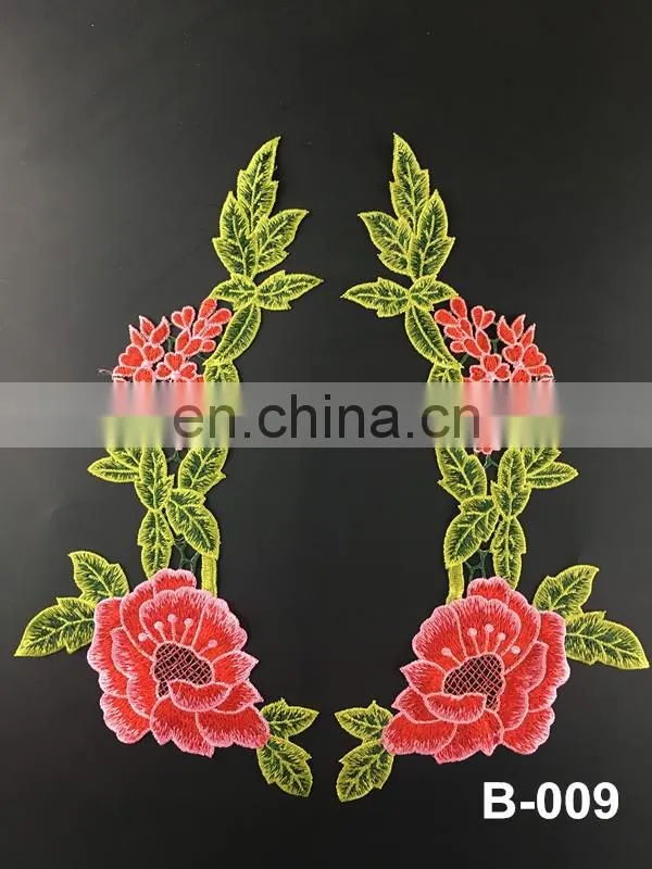 B-018 colorful collar tshirt design simple lace saree blouse back neck designs embroidery neck lace