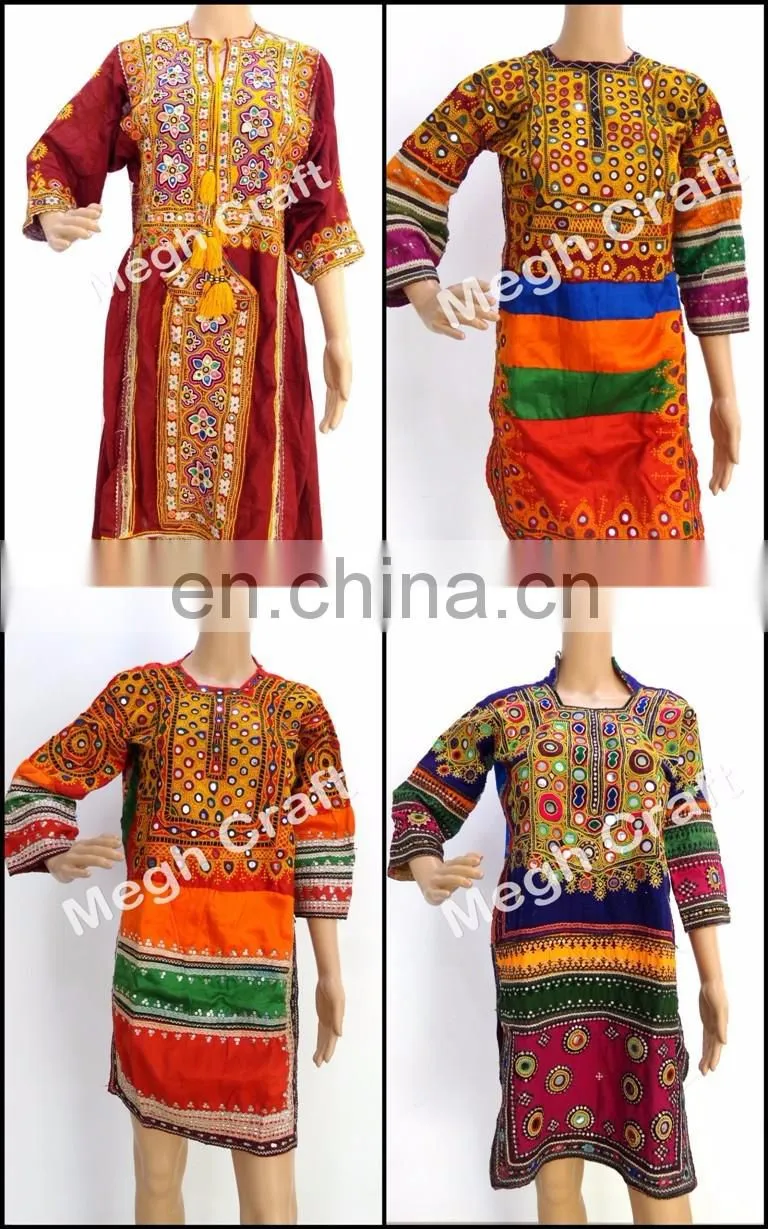 Vintage Handmade Balochi Dress With Tassels- Balochi Tribal Ethnic Coins Dress Handmade Kuchi Dress Ghagra Choli