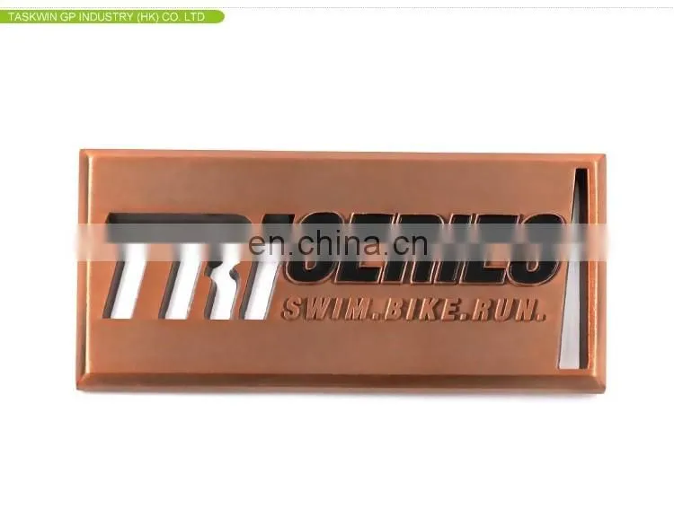 wholesale custom sport metal medal with printed ribbon
