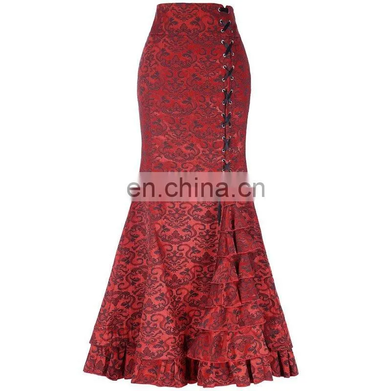 Ladies long high-waisted fishtail skirt for party