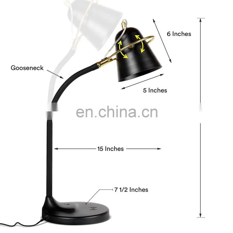 LED USB QI wireless flexible gooseneck table desk lamp for reading
