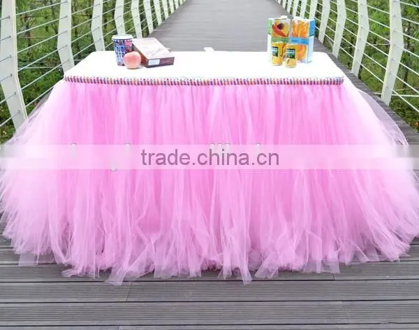 Orange Tutu Tulle Table Skirt Cover Eye Catching SD103