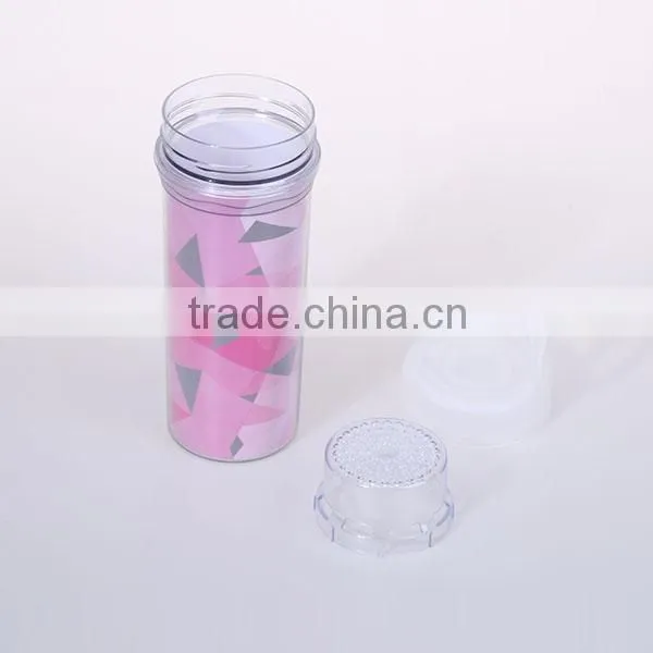 420ML fashion students sport Plastic water bottles with strainer and Air holes
