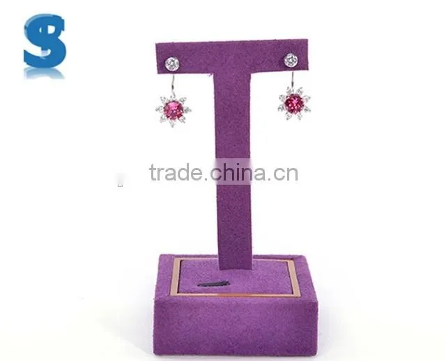 Well-known World Brand Design Suede Velvet Wrapped Jewelry Earring Display Stand S1361