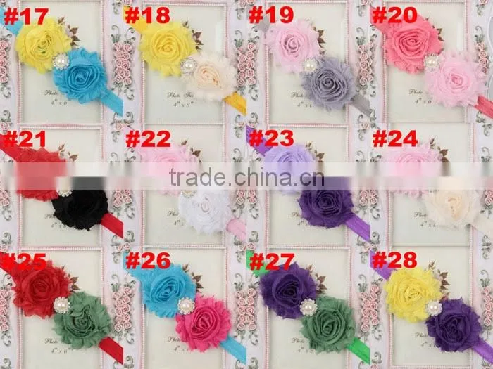manufactory wholesale baby hair band flower rough selvedge children hair accessory with pear
