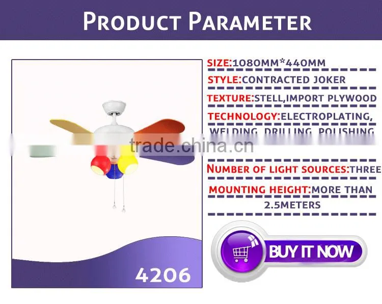 Home Decorative Classical Design Ceiling Light Fan with Pulling Switch