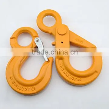 high quality chain accessories g80 drop forged alloy steel eye self locking hook