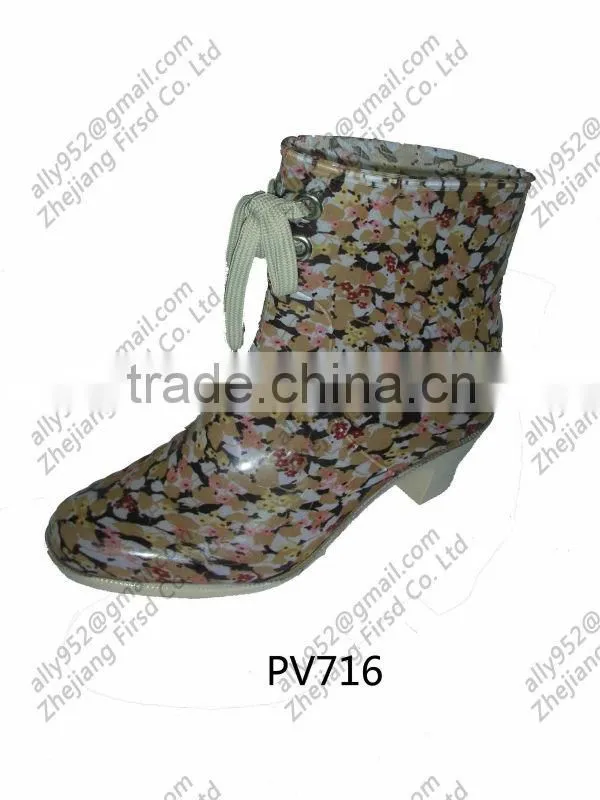 Lastest high heel women rain boots