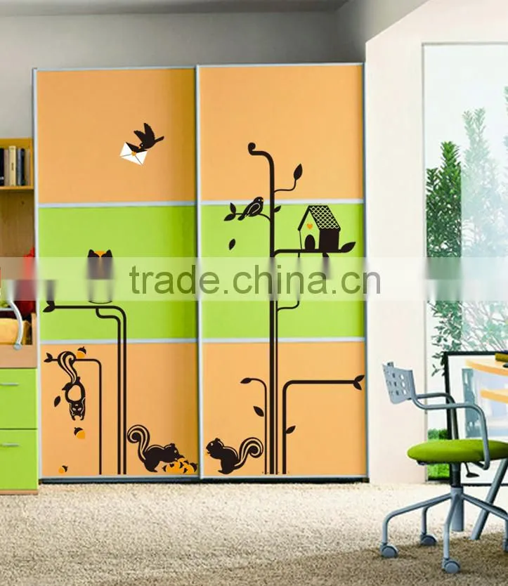 ALFOREVER AY9126 black owl tree sticker,owl decals for home decoration