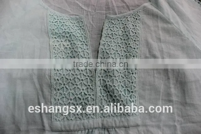Ladies new design cotton cutwork blouse