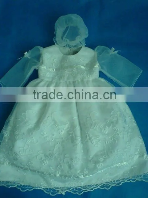 hot sell Fancy and lovely white baby wear christening wear
