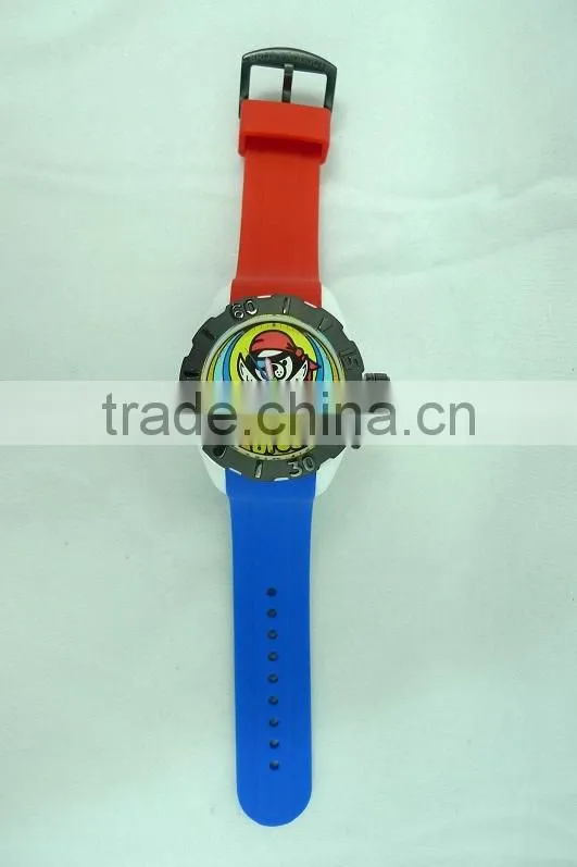 2016 Hot Sell Products Bros Pirate Baby Lion Unisex Waterproof PVC Band Rubber Wrist Blue Red Watch