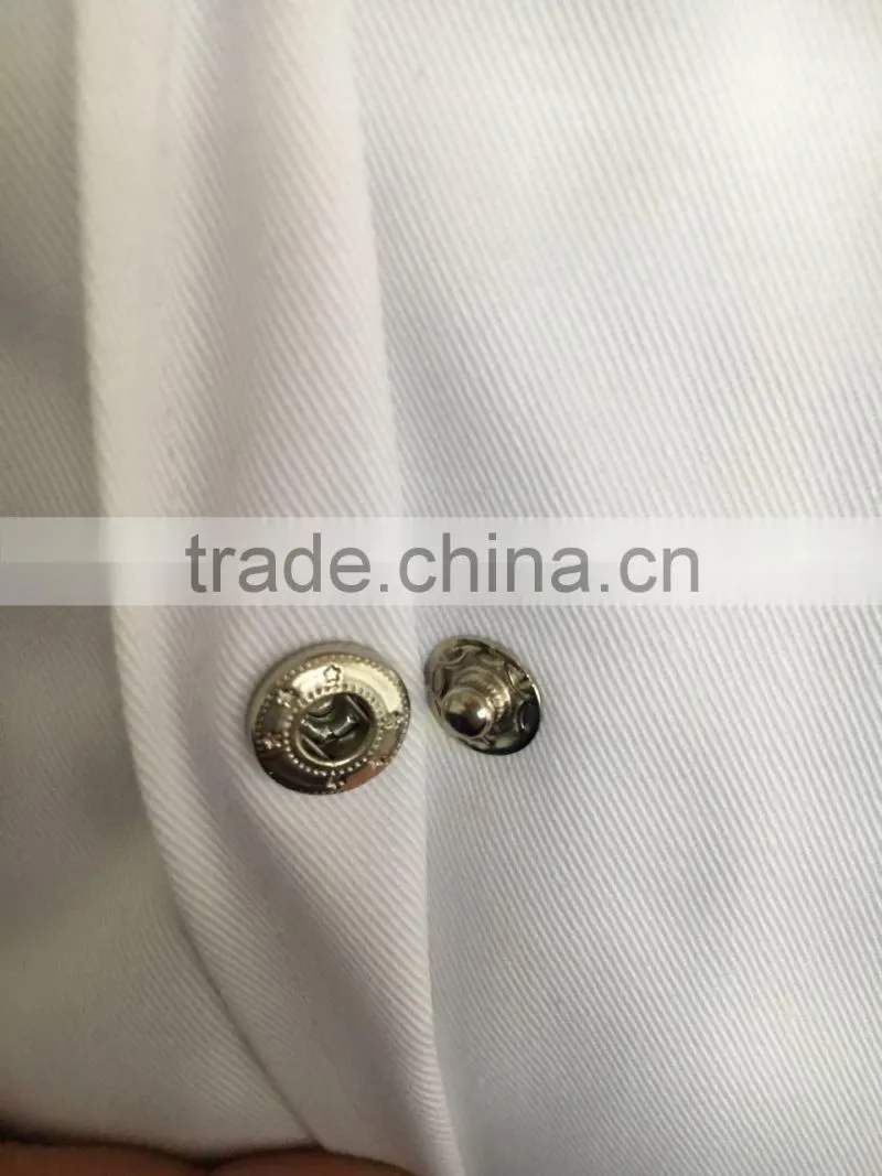 Unisex White Lab Coat with Knit Cuffs