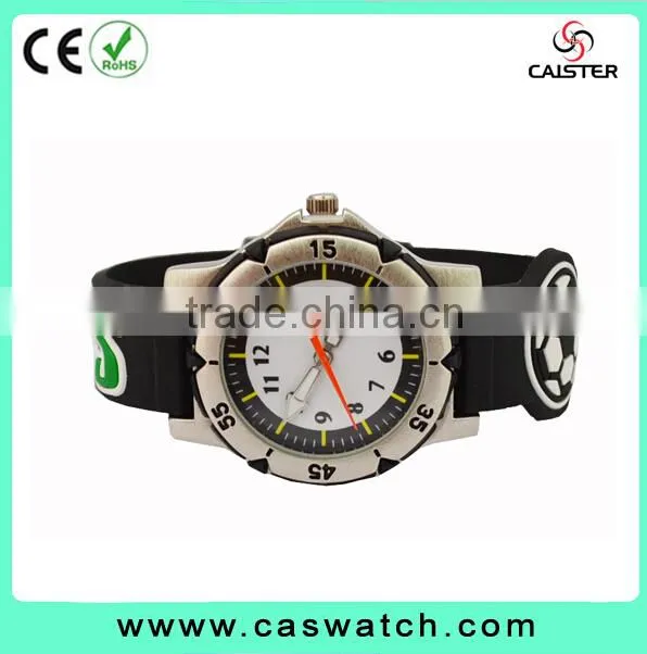 2015 top sale popular silicone football children watch customized cartoon sport kids watch