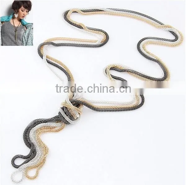 2016 New Design Triple Colors Round Chain Necklaces