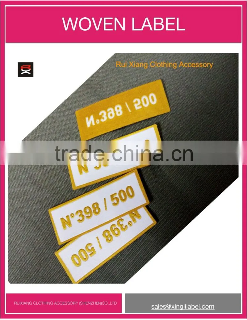Custom iron on clothing woven labels ,laser cut label