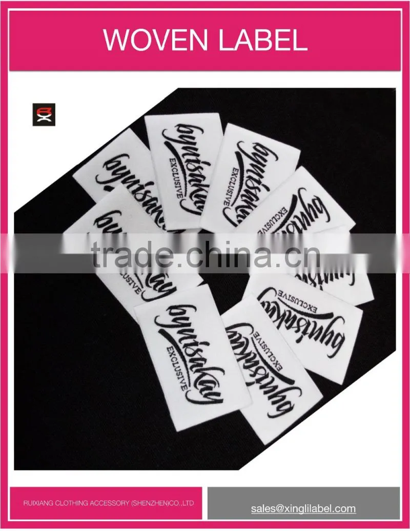 Custom iron on clothing woven labels ,laser cut label