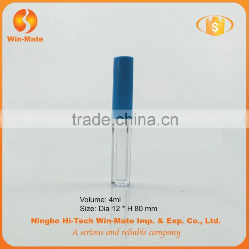 Hot-selling bright color transparent pink 8*1.2mm Cosmetic Lipgloss Tube Packaging