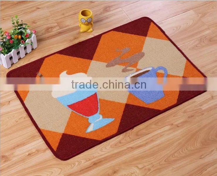 The New Design Coffee Cooking Theme Loop Pile Polyester Printing 40*60cm Kitchen Door Floor Mat Rug Carpet
