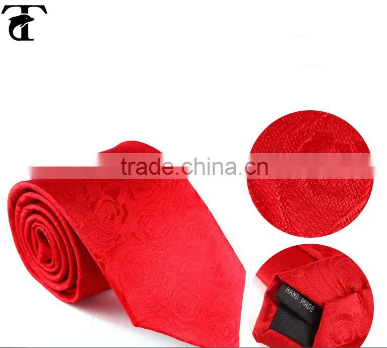fashion printing design weddiing tie red party necktie for mens