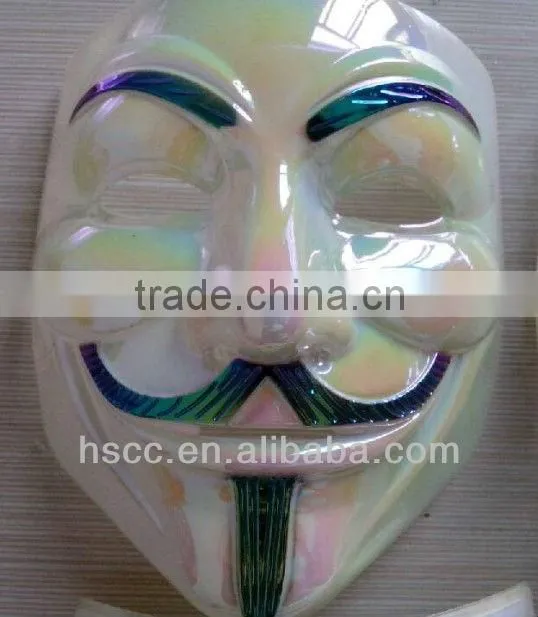 Newest Fashion Rainbow Color Plastic V for Vendetta Guy Fawkes Mask For Wholesale