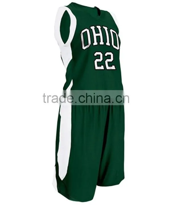 OEM Service plain green mesh basketball jersey uniform