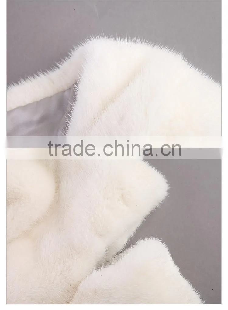 custom white mink fur shawl for girls