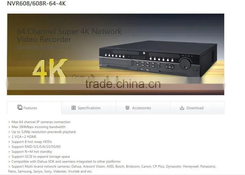 dahua distributor camera price 64ch 64 channel 4K H.265 NVR