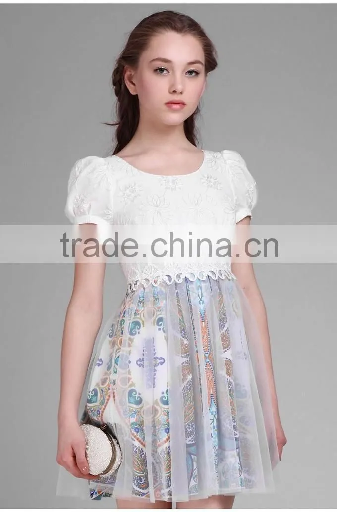 2015 High Quality Floral Printed Alibaba Prom Dress Design
