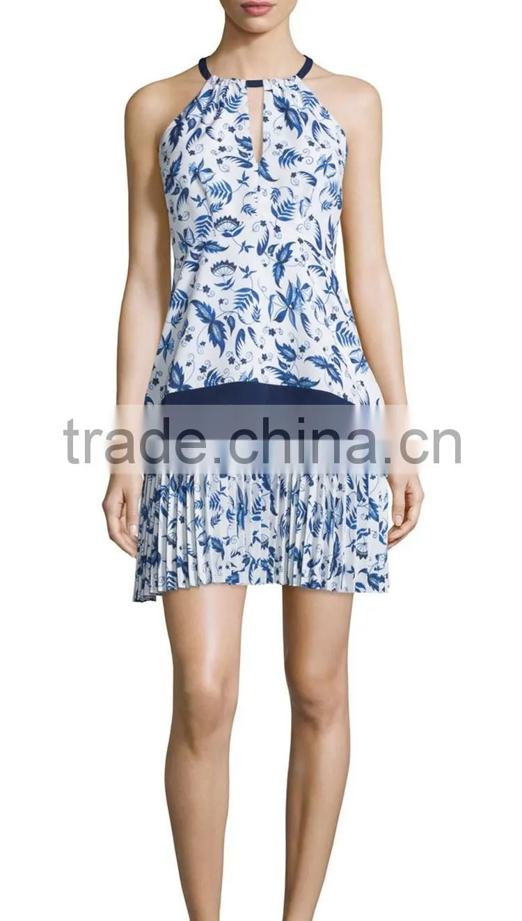 OEM service supply type printed flower ladies short sleeve woolen blouse