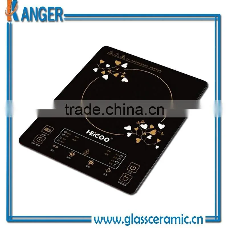 black material printed flower pattern radiant cooker Ceramic Glass