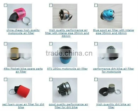 China hotselling cheap plastic motorcycle air power filter