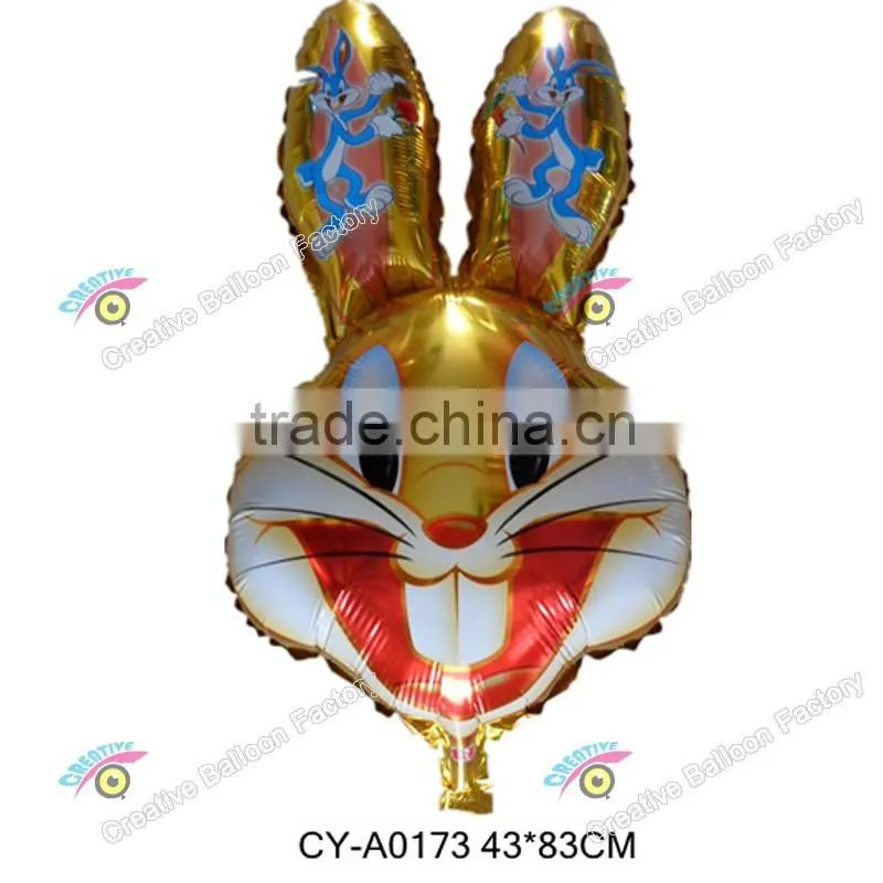 2016 rabbit head shaped foil balloons aluminum foil balloons