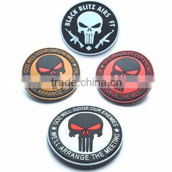 ound Ghost Skull Punisher Ghost 3D PVC Patches 3d velcro rubber patches