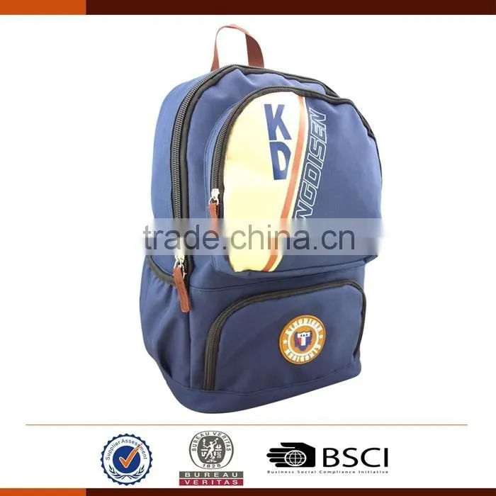 Hot selling 600D daypack lightweight blue travel backpack
