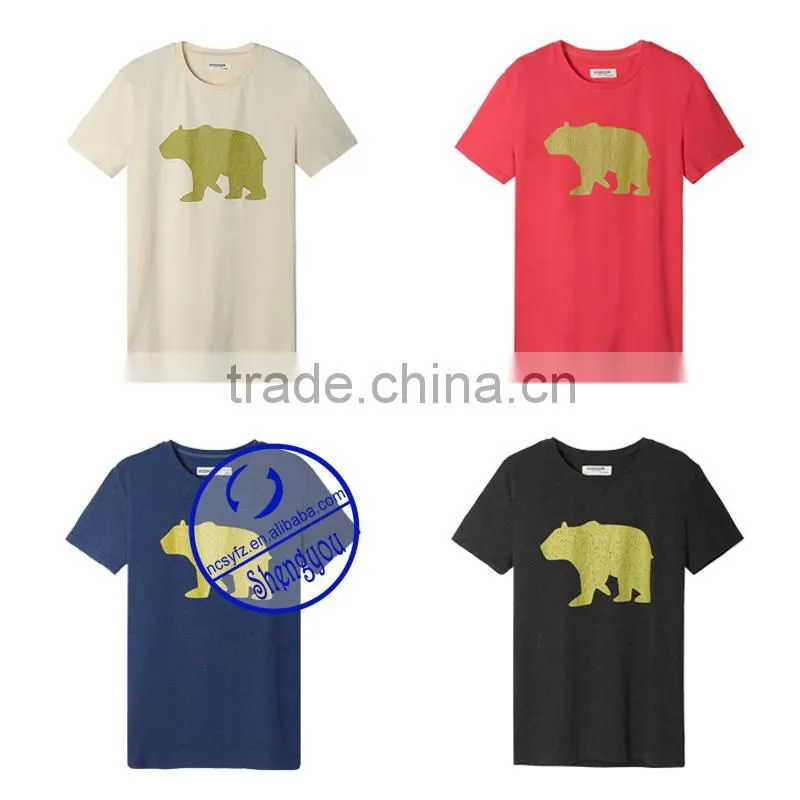 Custom solid color mens printed tshirts