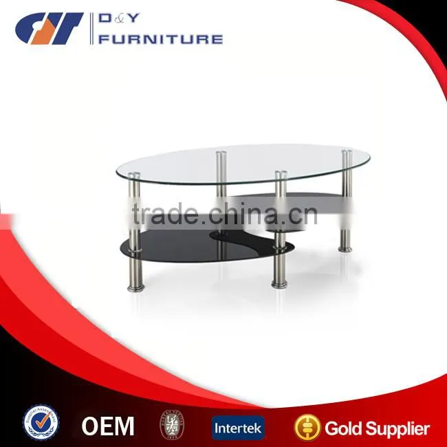 Promation Oval Tempered Glass Coffee Table Design