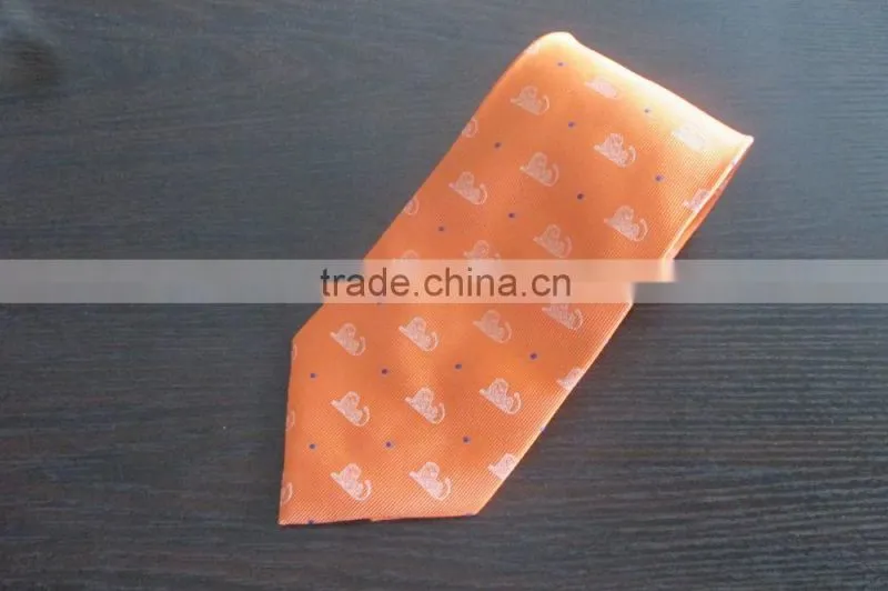 2016 Men's tie jacquard orange color polyester knit tie