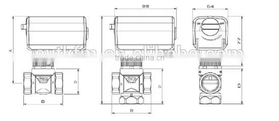 SR203 motorized two-way ball valve for HVAC PN20