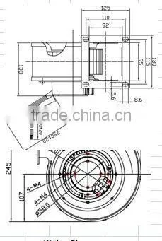 PSC EC Centrifugal Blower Industrial Blower 245x218x138mm