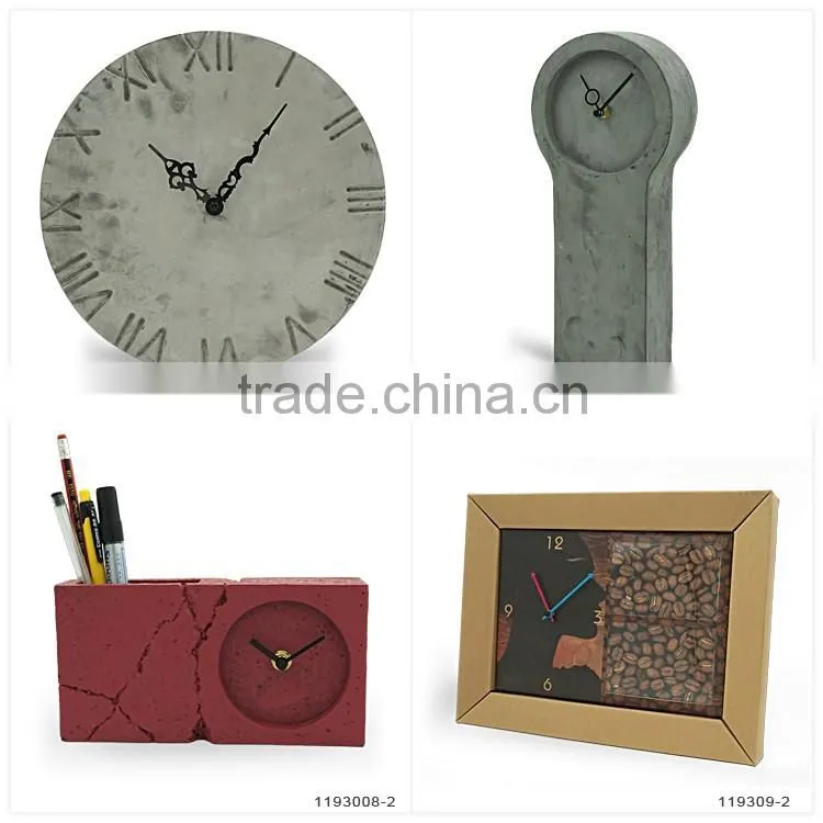 Garden Decor Cement Concrete Clock for Desktop