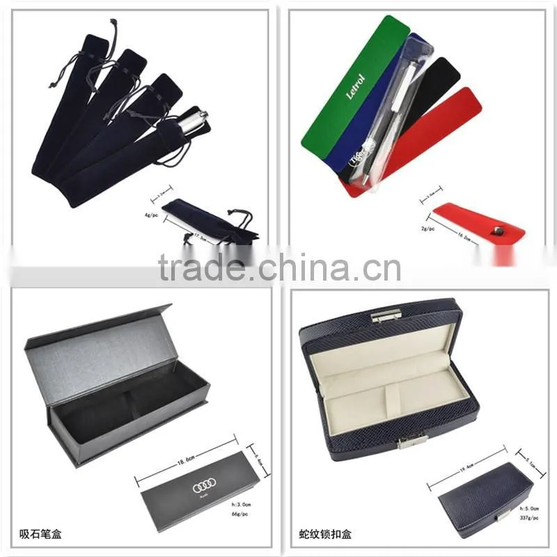 Heavy black laser engraved logo pen set box