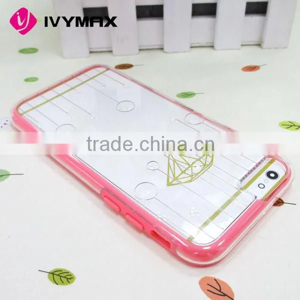 Newest submition thin transparent pc+tpu phone case for iphone 6 4.7 inch