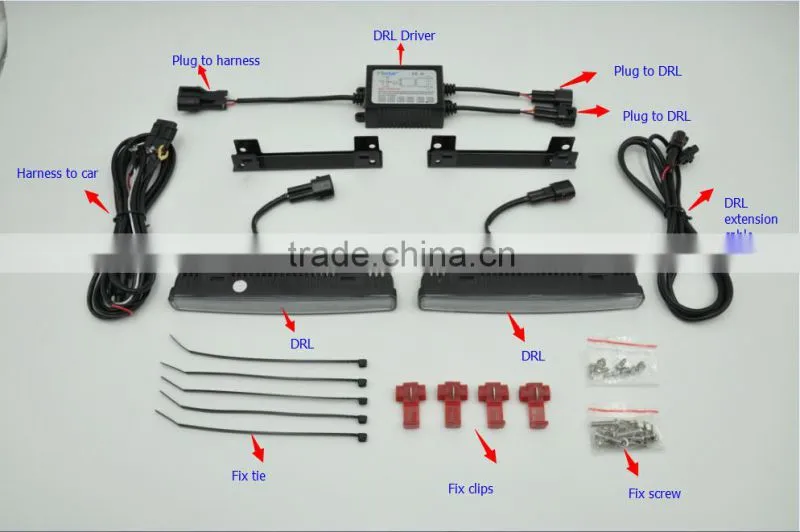 Vinstar hot selling auto spare parts 12V& 24V Voltage Daylight Guide LED DRL for Honda Jazz Fit
