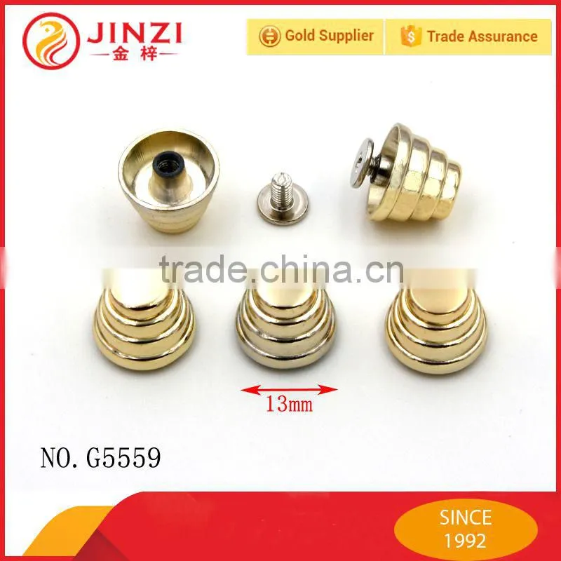 Metal rivets with scerw fixing in zinc alloy for bags decoration leather bags