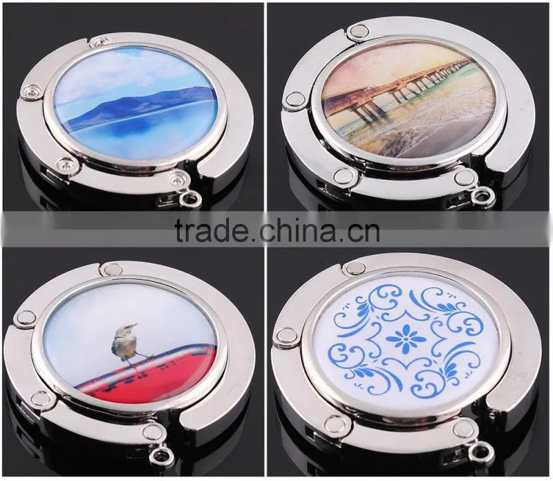 Custom Folding Purse Hanger with Epoxy Logo for Wholesale
