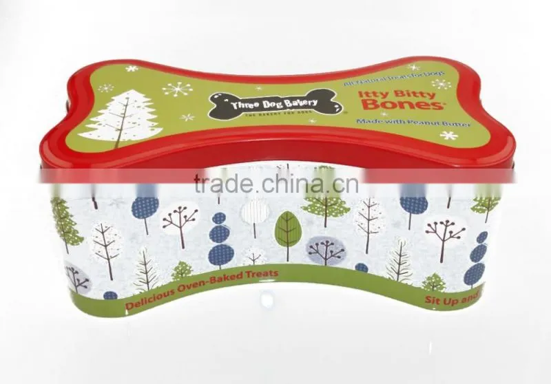 Custom metal candy tin box Wholesale Bone Shape Tin Box